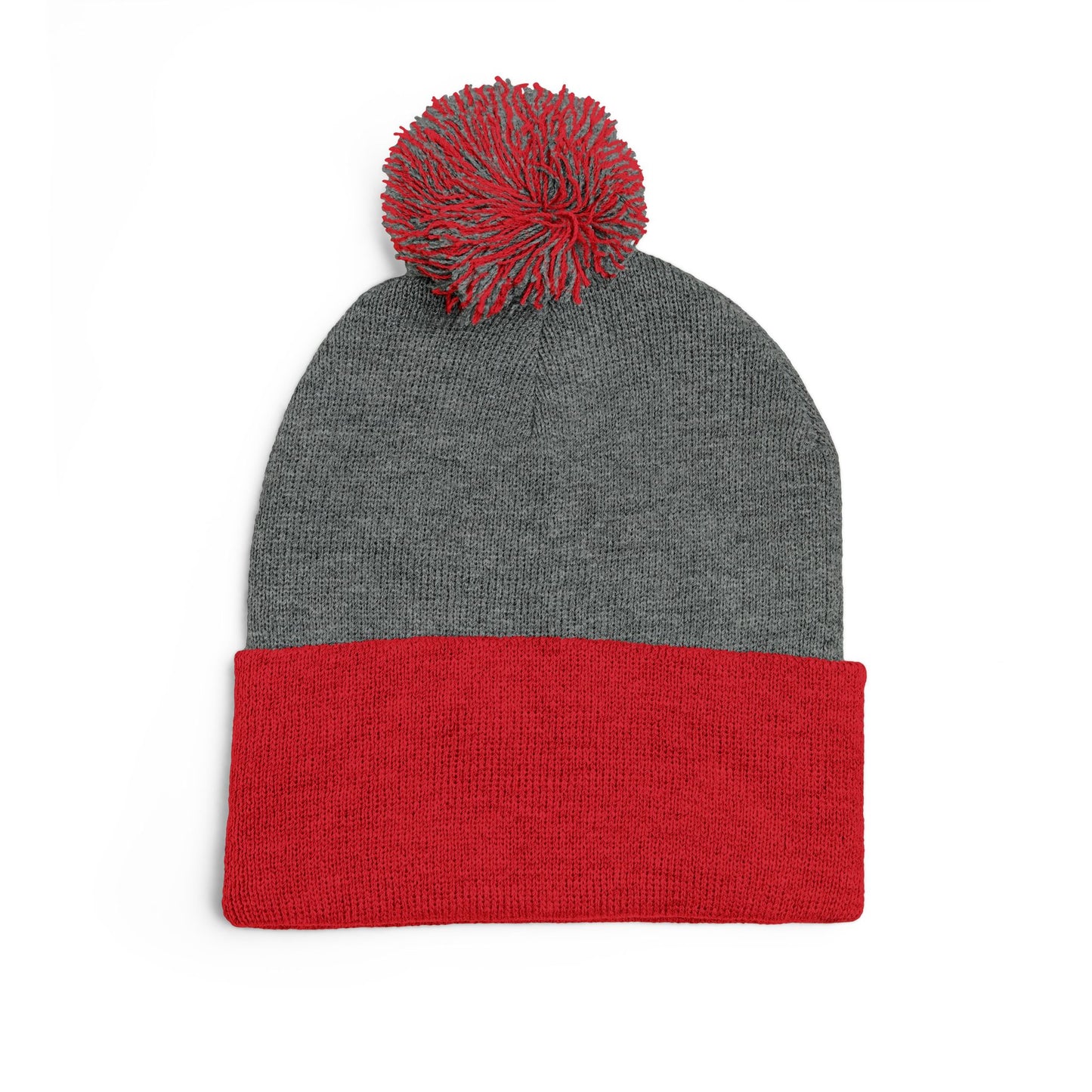 Cozy Pom-Pom Knit Cap with Embroidery