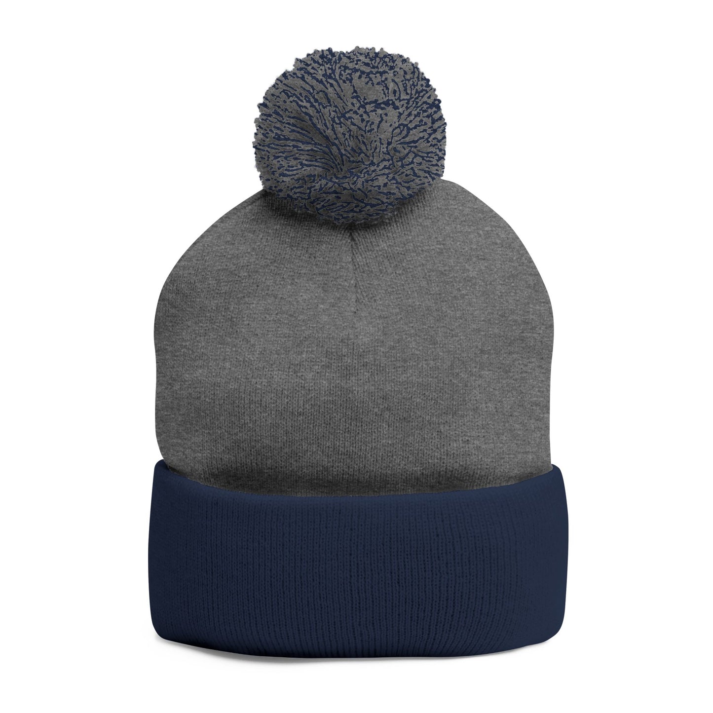 Cozy Pom-Pom Knit Cap with Embroidery