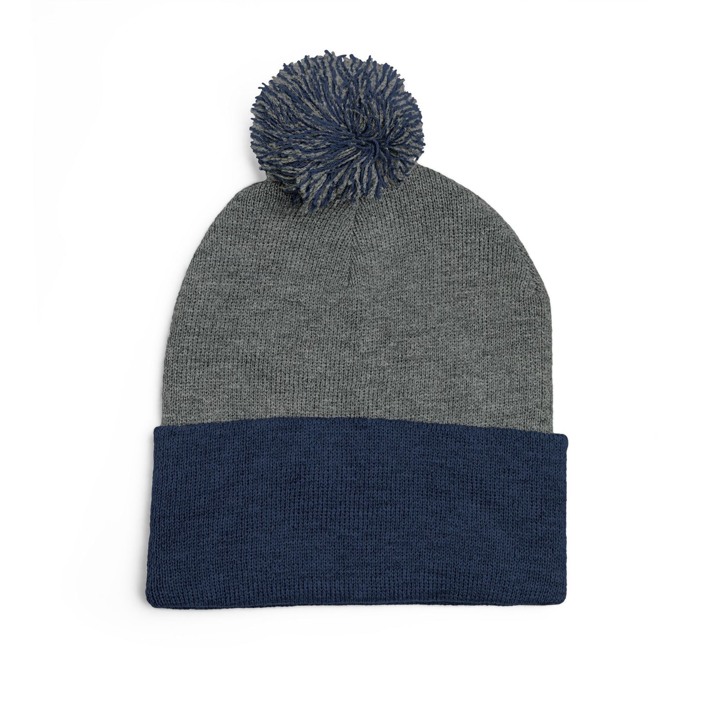 Cozy Pom-Pom Knit Cap with Embroidery