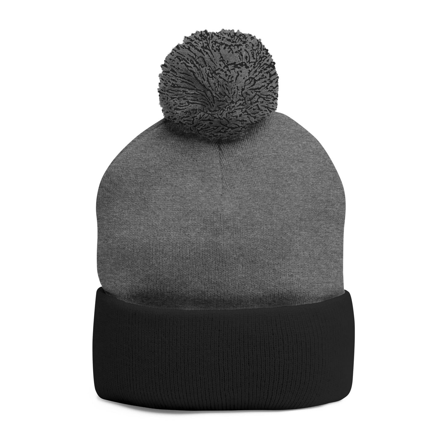Cozy Pom-Pom Knit Cap with Embroidery
