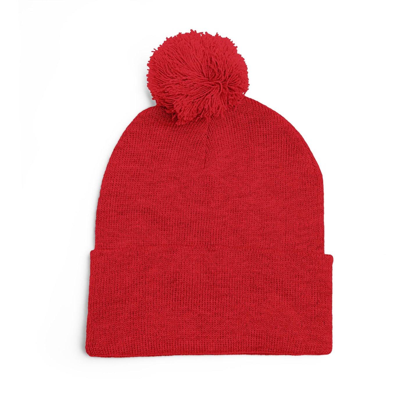 Cozy Pom-Pom Knit Cap with Embroidery
