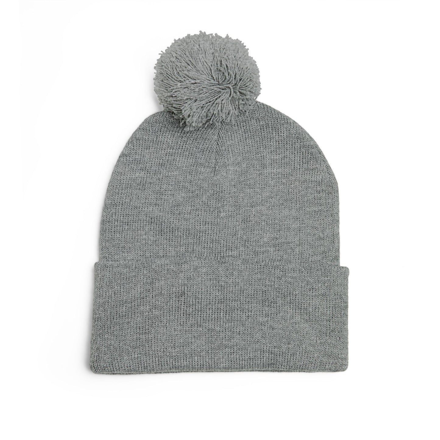 Cozy Pom-Pom Knit Cap with Embroidery