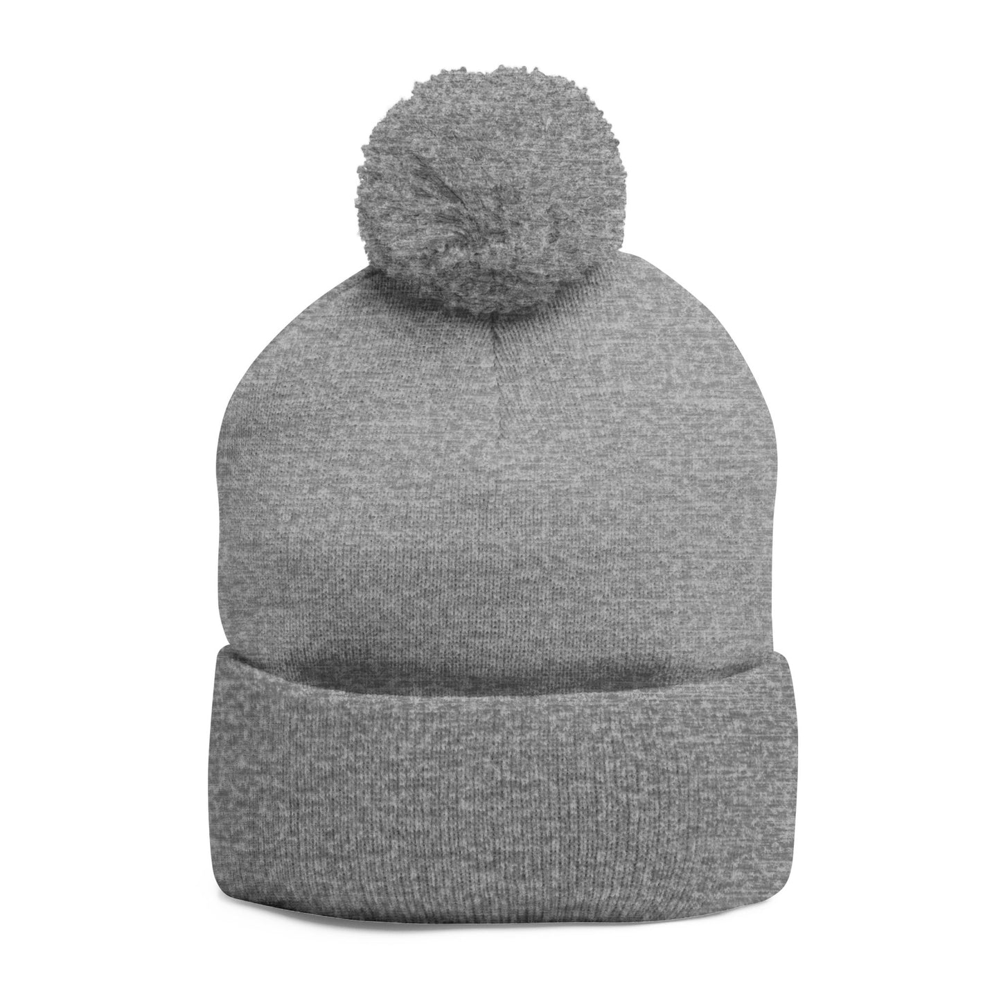 Cozy Pom-Pom Knit Cap with Embroidery