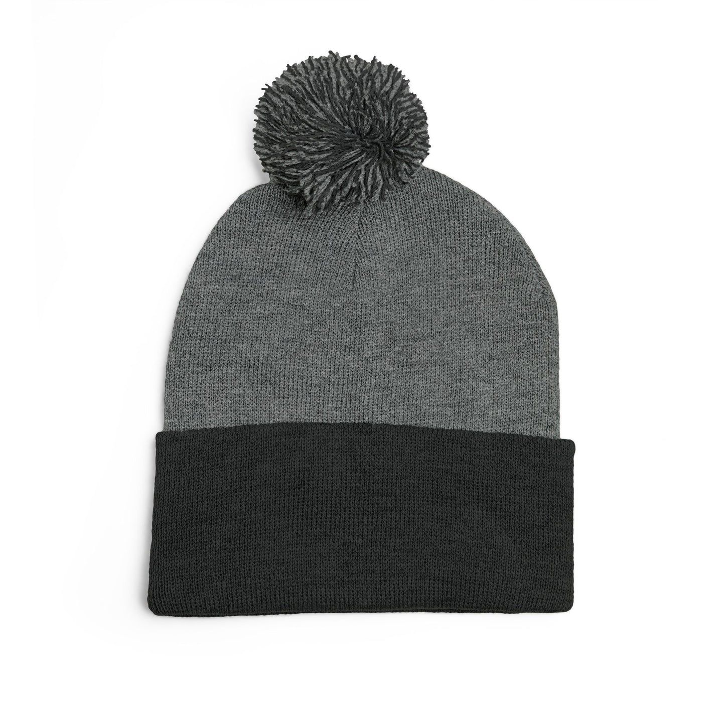 Cozy Pom-Pom Knit Cap with Embroidery